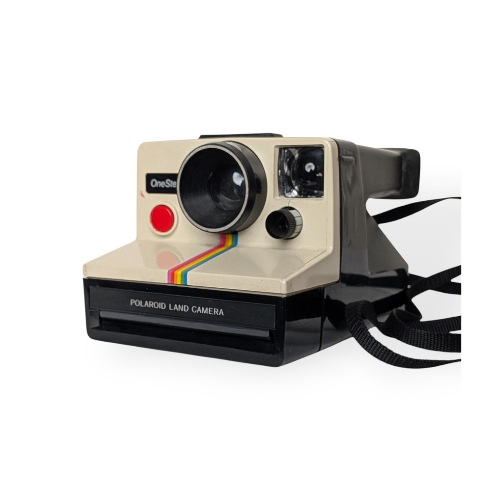 Polaroid OneStep Land Camera White Black Rainbow SX-70 Retro Vintage 70s WORKING